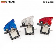 EPMAN Rocker Toggle Switch 12V 20A Heavy Duty Racing Car Automotive Auto SPST ON/Off Toggle Switch LED Light Illuminated 3Pin with Waterproof Safety Cover TK-RSK3001